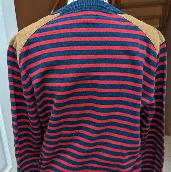 H&M women's navy and red striped crewneck sailor sweater size M - Picture 6 of 10